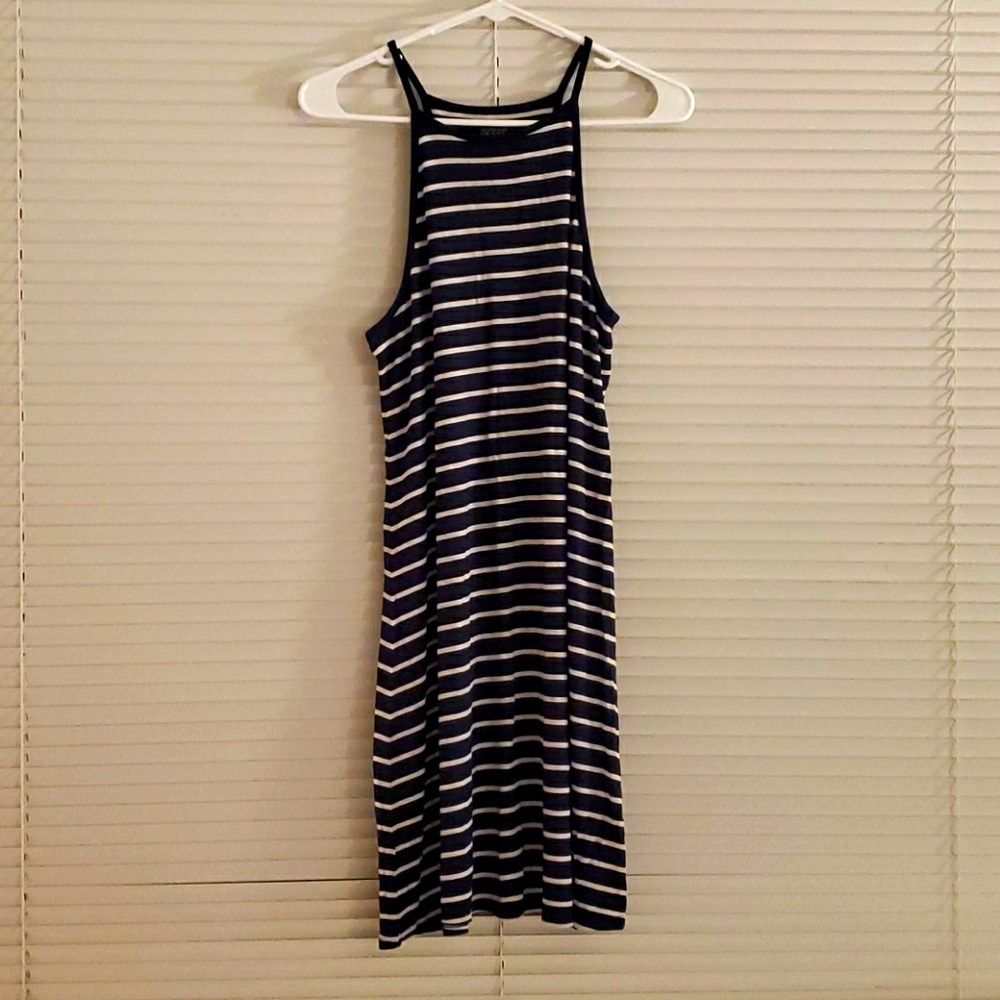 NWOT Navy/white striped dress